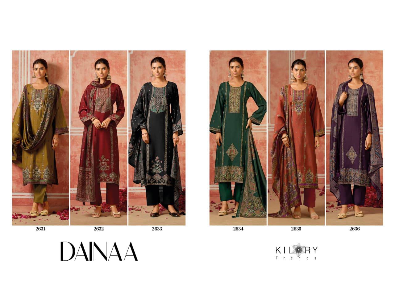 DAINAA By KILORY TRENDS 2631 To 2636 Series Stylish Beautiful Colourful PURE MUSLIN Dresses At Wholesale Price